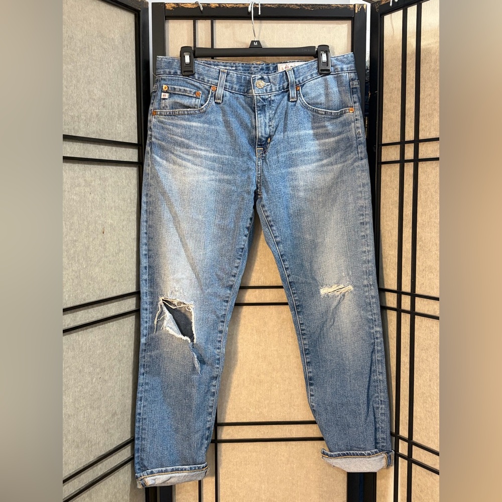 AG Adriano Goldschmeid Womens Ex-Boyfriend Slouchy Slim Jeans Size 28R Cropped